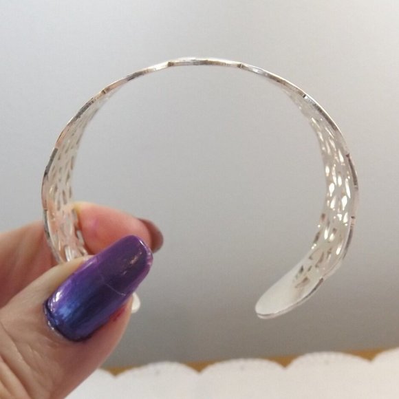 Vintage Lia Sophia Silver Plated Bracelet, Open Weave Glam Design - Picture 6 of 6